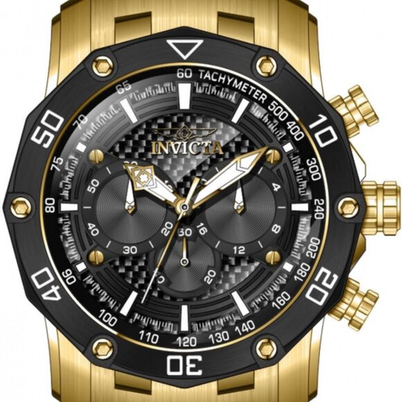 Invicta Pro Diver 37725 Men's 50mm Gold S/Steel Japanese Quartz Chrono Watch NWT - Picture 15 of 16